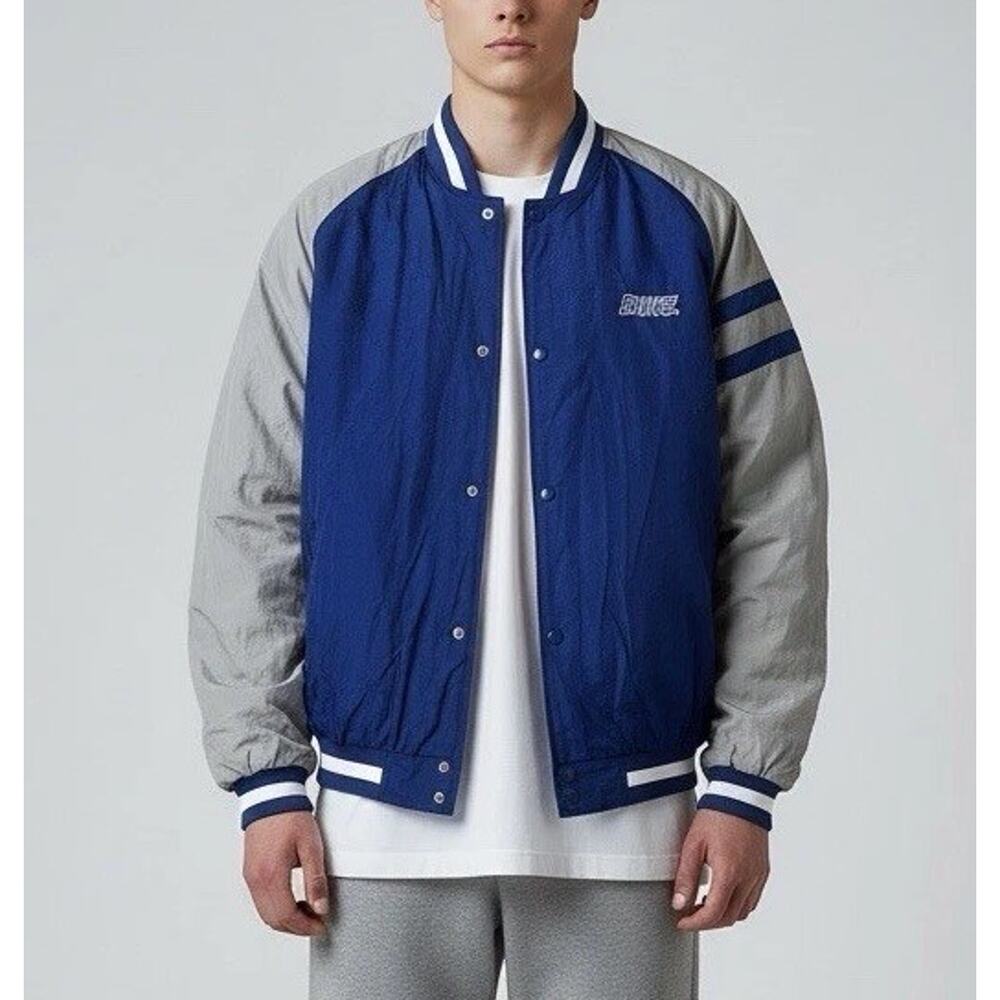 vintage bike windbreaker Jacket‎ Men’s Blue Varsity XL 90s Retro